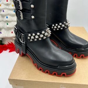 Christian louboutin women’s Dune bike spike Moto boots size 39 made in Italy